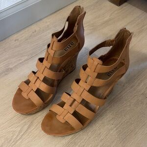 Tan Wedge Sandals